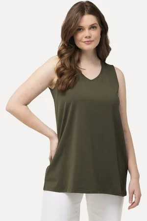 Ulla Popken Rundhalsshirt Top A-Linie V-Ausschnitt ärmellos - Verkäufer: Popken Fashion Group
