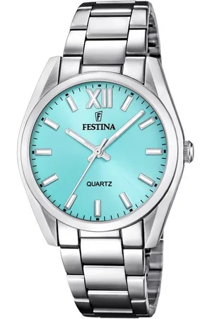 Festina Quarzuhr Boyfriend Damenuhr F20622-D Türkis Edelstahlband 36,8 mm - Verkäufer: Jäckle Uhrenhandel e.K.