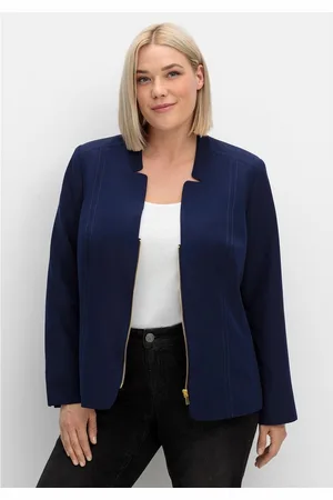 Sheego Jackenblazer Große Größen mit Stehkragen und Kontrast-Zipper