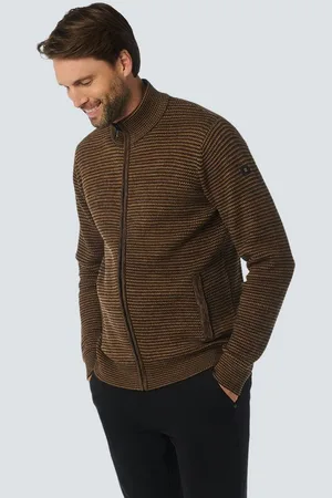 No Excess Strickjacke aus meliertem Strukturstrick
