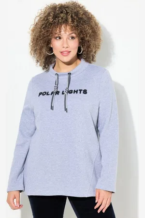 Ulla Popken Sweatshirt Sweater Schriftmotiv Stehkragen Langarm - Verkäufer: Popken Fashion Group
