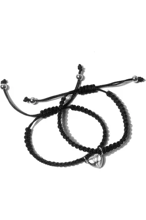 Karma Freundschaftsarmband 2er Set Freundschaftsarmbänder Herz Metall Stoff (Schiebeknoten Schiebearmband Stoffarmband modern, Magnetisch Damenarmband Herrenarmband Geschenk für Sie Ihn), Armband Freunde Partner Unisex Partnerarmbänder - Verkäufe