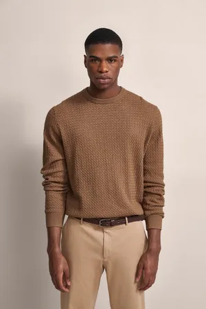 Bugatti Strickpullover mit Geflechtstruktur