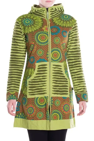 Vishes Kurzmantel Damen Mandala Blumen Jersey-Mantel Hippiemantel Kapuzenmantel Elfen, Hippie, Ethno Style - Verkäufer: - Alternative Bekleidung