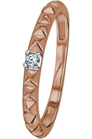 ONE ELEMENT Diamantring 0,04 ct Diamant Brillant Ring 585 Roségold, Damen Gold Schmuck