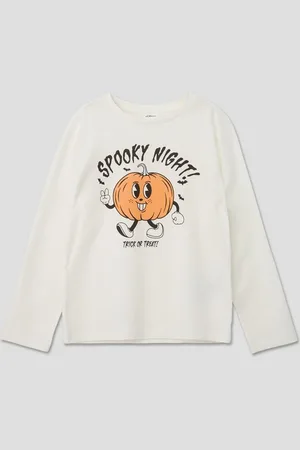 QS by s.Oliver Langarmshirt Unisex Longsleeve mit Halloween-Print - Verkäufer: