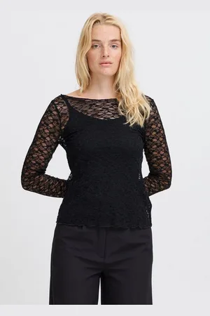 Ichi Longsleeve IHPERLA LS modernes Longsleeve im Stickerei-Look - Verkäufer: meinemarkenmode