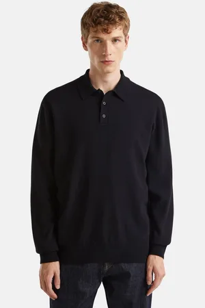 Benetton Langarm-Poloshirt
