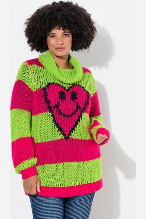 Angel of Style Rollkragenpullover Pullover Straight Fit Blockstreifen Herz-Smiley - Verkäufer: Popken Fashion Group