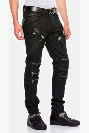 Cipo & Baxx Straight-Jeans Jeans mit coolen Reißverschlussapplikationen, CD567