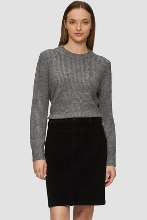 QS by s.Oliver Strickpullover Strickpullover mit Rippdetail und Crew Neck - Verkäufer: