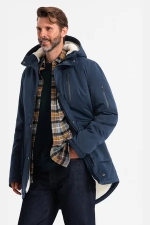 Ombre Clothing Parka Lange Herren-Parka-Jacke mit Schafsfell - Verkäufer: