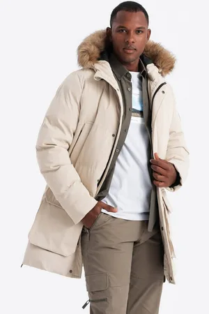 Ombre Clothing Parka Lange Herren-Parka-Jacke mit Reißverschluss unten - Verkäufer: