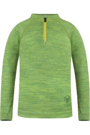Normani Funktionsshirt Kinder Merino Langarm mit 1/4 Zipper „Nyapari“ Pullover mit Zip Skipullover aus 100 % Merinowolle - Verkäufer: