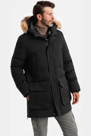 Ombre Clothing Parka Lange Herren-Parka-Jacke mit Reißverschluss unten - Verkäufer: