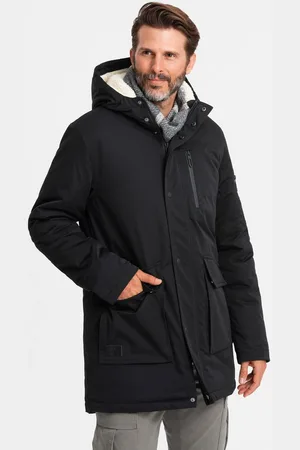 Ombre Clothing Parka Lange Herren-Parka-Jacke mit Schafsfell - Verkäufer: