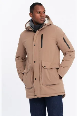 Ombre Clothing Parka Lange Herren-Parka-Jacke mit Schafsfell - Verkäufer:
