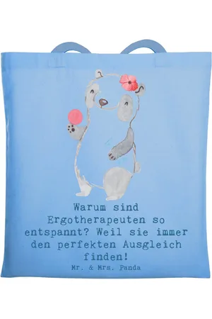 Mr. & Mrs. Panda Tragetasche Ergotherapeutin Balance - Sky Blue - Geschenk, Vorbild, Laptoptasche, (1-tlg), Lange Tragegriffe - Verkäufer: