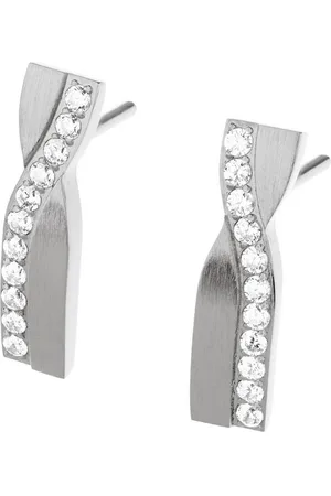 ERNSTES Paar Ohrstecker Edelstahl matt / poliert mit Zirkoni E709 - Verkäufer: Schmuck-Uhren-Trends