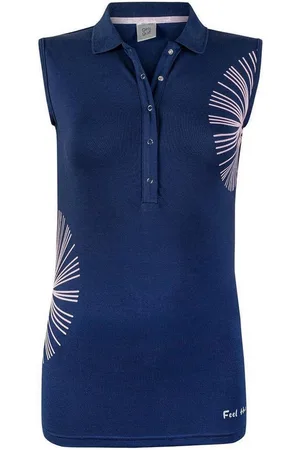 Girls Golf Poloshirt ärmelloses sportliches Polo - sleeveless polo PUFF FLOWER (1-tlg) feminine Passform - Verkäufer: GFA Sports