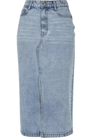 Urban classics Jerseyrock Damen Ladies Midi Denim Skirt (1-tlg)