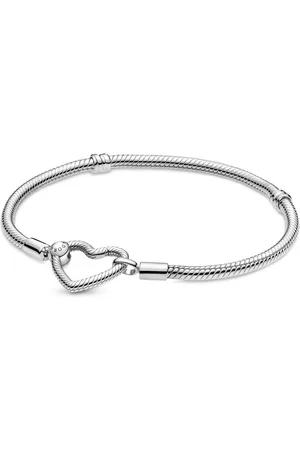PANDORA Charm-Armband Silber mit Herz-Verschluss - Verkäufer: uhrcenter
