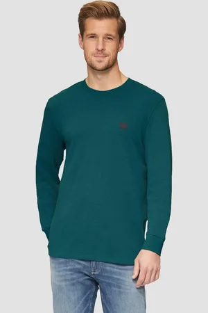 QS by s.Oliver Langarmshirt Strukturiertes Longsleeve mit Logo-Detail Label-Patch - Verkäufer: