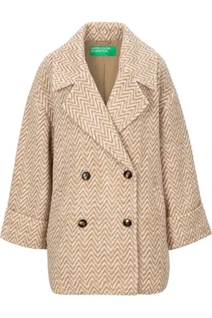 Benetton Wintermantel zweifarbig gemustert