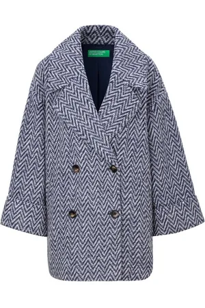 Benetton Wintermantel zweifarbig gemustert
