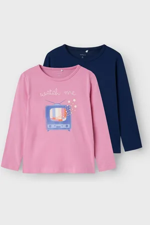 NAME IT Langarmshirt NMFOLISIA 2P LS TOP PB (Packung, 2-tlg)