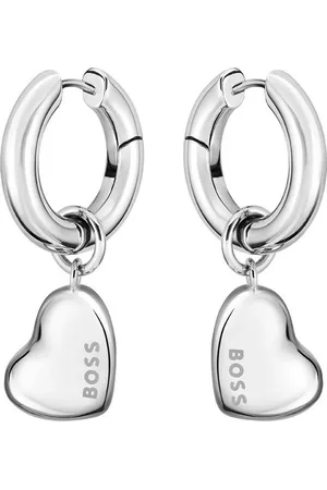 HUGO BOSS Paar Creolen HONEY LOVE, Herz, 1580640, 1580641, Einhänger abnehmbar