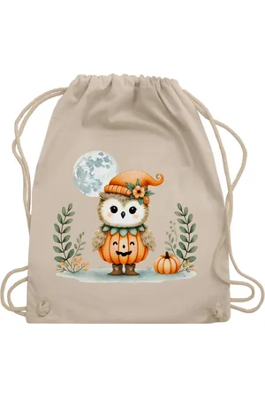 Shirtracer Turnbeutel Süße Eule mit Kürbis, Herbstliches Baby und Kinder Motiv, Niedliches, Halloween Beutel - Verkäufer: