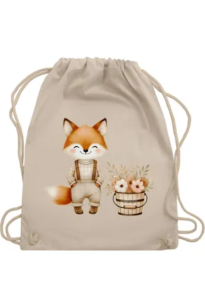 Shirtracer Turnbeutel Süßer Fuchs mit Blumen, Herbstliches Baby und Kinder Motiv, Geschenk, Halloween Beutel - Verkäufer: