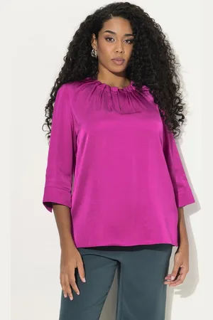Ulla Popken Druckbluse Bluse gekräuselter Ausschnitt 3/4-Arm - Verkäufer: Popken Fashion Group