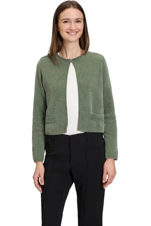 Cartoon Strickjacke Strick-Cardigan mit Rundhalsausschnitt (1-tlg) Rippbündchen