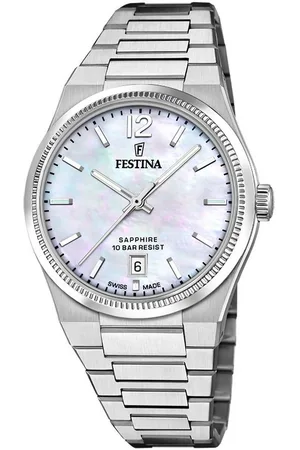 Festina Quarzuhr Rive Collection F20052/1, Armbanduhr, Damenuhr, Swiss Made, Edelstahlarmband, analog, Tag