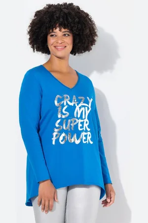 Angel of Style Longshirt T-Shirt A-Linie Metallic-Print Langarm - Verkäufer: Popken Fashion Group