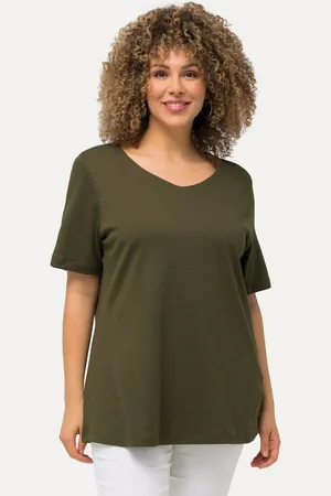 Ulla Popken T-Shirt Shirt doppellagige Vorderseite Slim Rundhals - Verkäufer: Popken Fashion Group