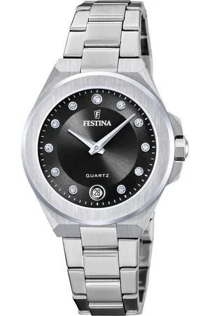 Festina Quarzuhr Mademoiselle F20700/6, Armbanduhr, Damenuhr, Edelstahlarmband, analog, Tag, Zirkonia (synth)