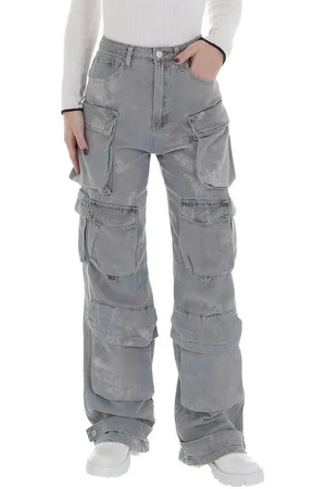 Ital-Design Cargojeans Damen Freizeit (87543201) Used-Look High Waist Jeans in - Verkäufer: