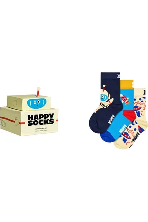 Happy Socks Langsocken (3er Pack) mit verspielten Roboter-Motiven