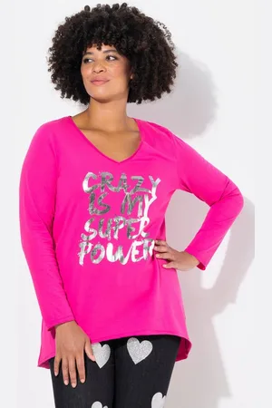 Angel of Style Longshirt T-Shirt A-Linie Metallic-Print Langarm - Verkäufer: Popken Fashion Group