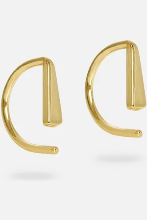 Jukserei Paar Creolen Damen Gold - Drop Twist Ohrringe vergoldet - minimalistische Kreolen, Silber 925, 24 Karat vergoldet - Verkäufer: Jan Eißmann