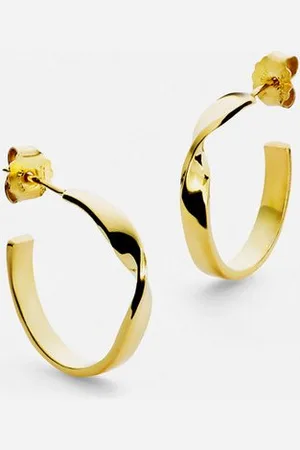 Jukserei Paar Ohrstecker Damen Gold - Carmen Ohrringe vergoldet - hochglänzende Kreolen 1,9 cm, Silber 925, 24 Karat vergoldet - Verkäufer: Jan Eißmann