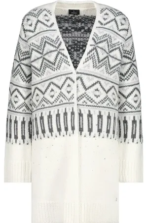 monari Outdoorjacke Norweger-Strickmantel off-white gemustert - Verkäufer: Lieblingsstücke