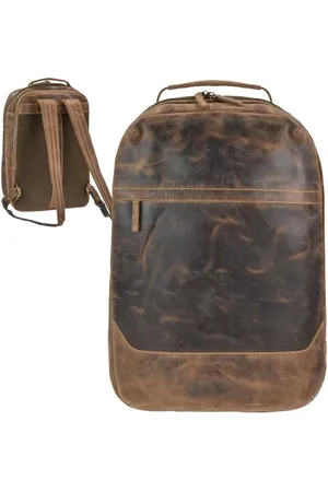 Greenburry Reisetasche "Vintage" Rucksack Leder 34x48x16cm antikbraun, als Overnighter Reiserucksack für den Kurztrip - Verkäufer: Ordnung und mehr