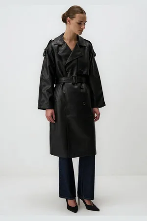 Jimmy Key Trenchcoat Leder Trenchcoat mit Schnürung um Taille - Verkäufer: