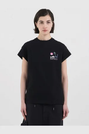 Replay T-Shirt mit umgeschlagenen Ärmeln