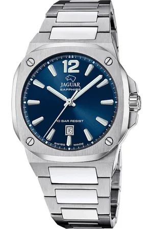 Jaguar Quarzuhr Rondcarre J1024/1, Armbanduhr, Herrenuhr, Swiss Made, Edelstahlarmband, analog, Tag