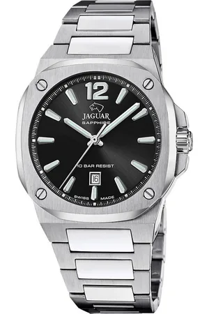 Jaguar Quarzuhr Rondcarre J1024/3, Armbanduhr, Herrenuhr, Swiss Made, Edelstahlarmband, analog, Tag
